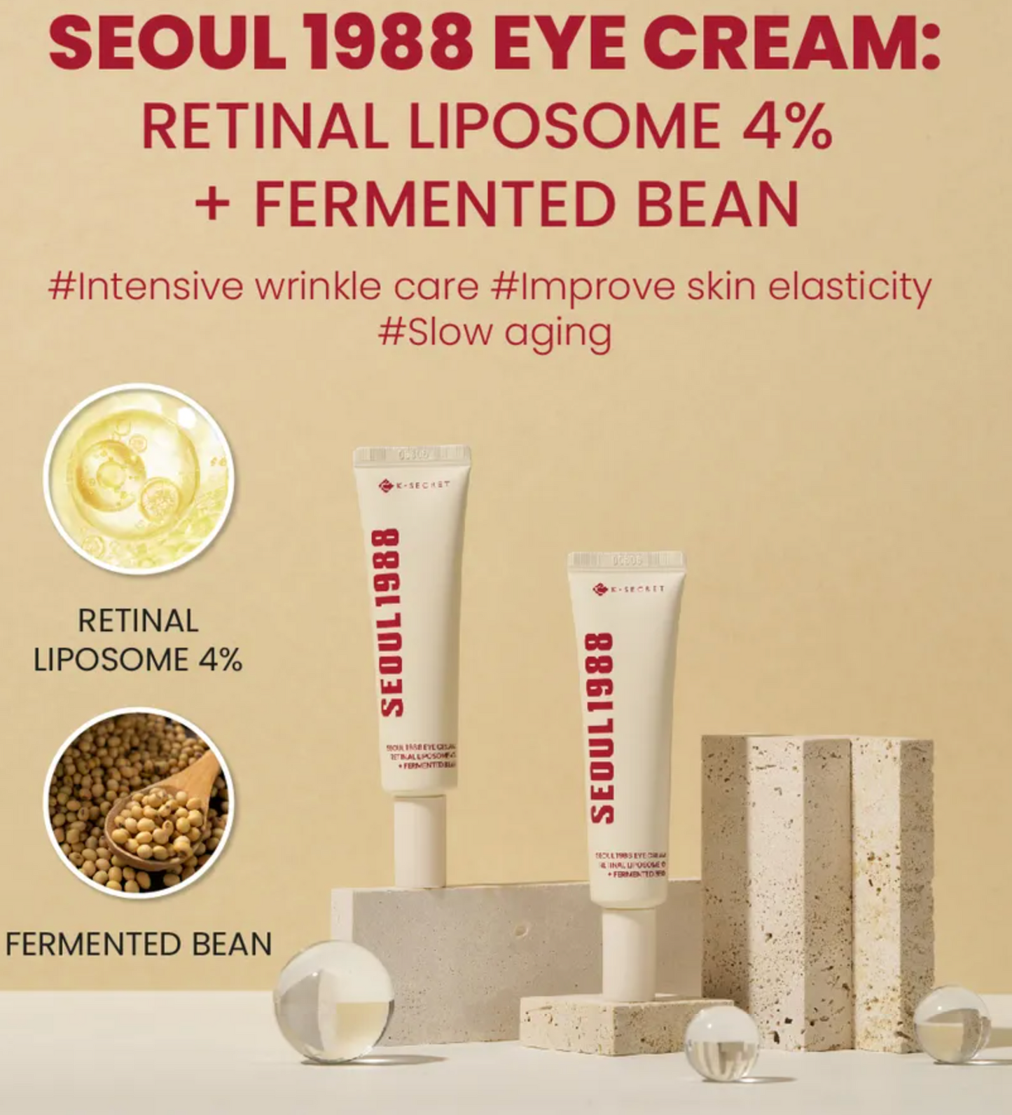 KSECRET SEOUL 1988 Eye Cream : Retinal Liposome 4% + Fermented Bean 30ml