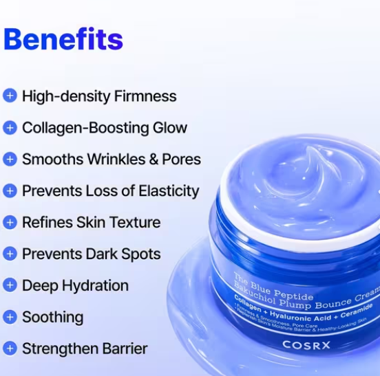 COSRX The Blue Peptide Bakuchiol Plump Bounce Cream 50ml