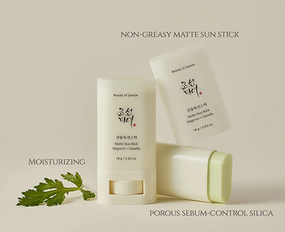 BEAUTY OF JOSEON Matte Sun Stick: Mugwort + Camelia SPF50 PA++++ - Protector Solar en Barra