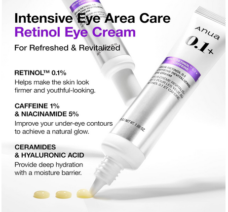 Anua Retinol 0.1 Caffeine Revitalizing Eye Cream