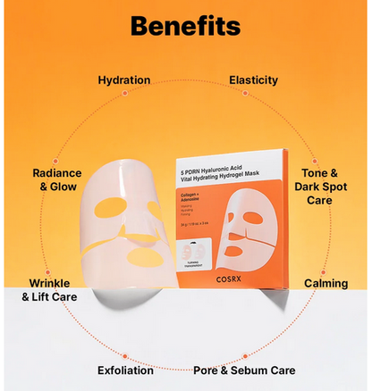 COSRX 5 PDRN Hyaluronic Acid Vital Hydrating Hydrogel Mask Set 3 sheets