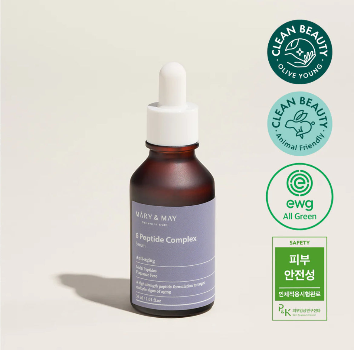 MARY & MAY - 6 Peptide Complex Serum - 30ml