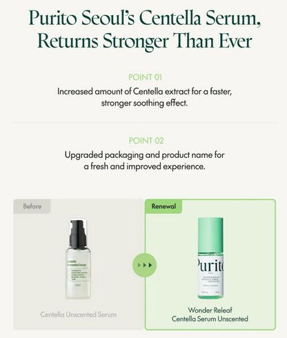 PURITO SEOUL Wonder Releaf Centella Serum Unscented