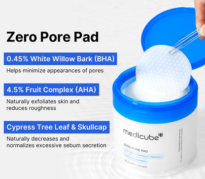 Medicube Zero Pore Pads 2.0 70 hojas AHA+BHA pore pads