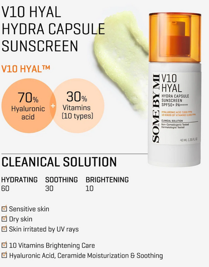 Some by mi V10 Hyal Hydra Capsule Sunscreen SPF50 PA++++