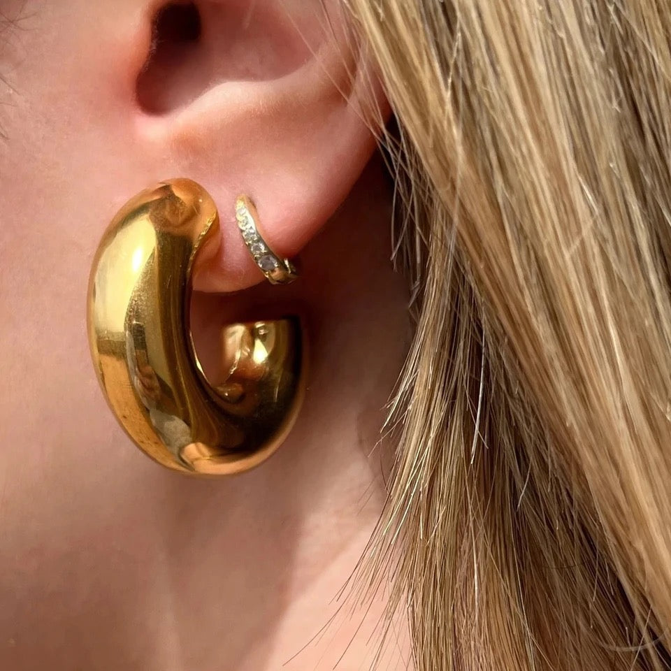 Gold chunky hoops